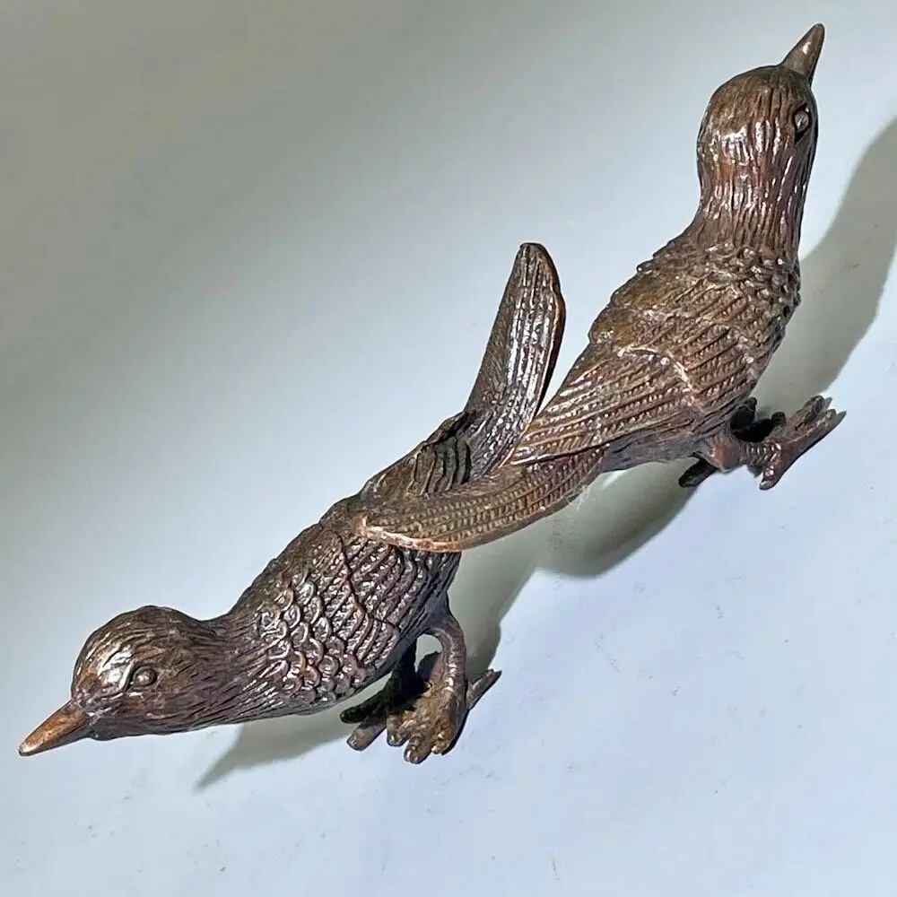 one piece Chinese Collectible bronze bird figure Statue art home decor tea pet