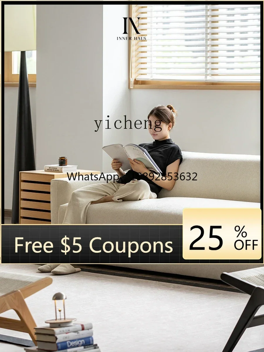 

ACC Straight Row Double Three-Seat Sofa Cream Wind Antifouling Fabric Vintage White Fabric Sofa