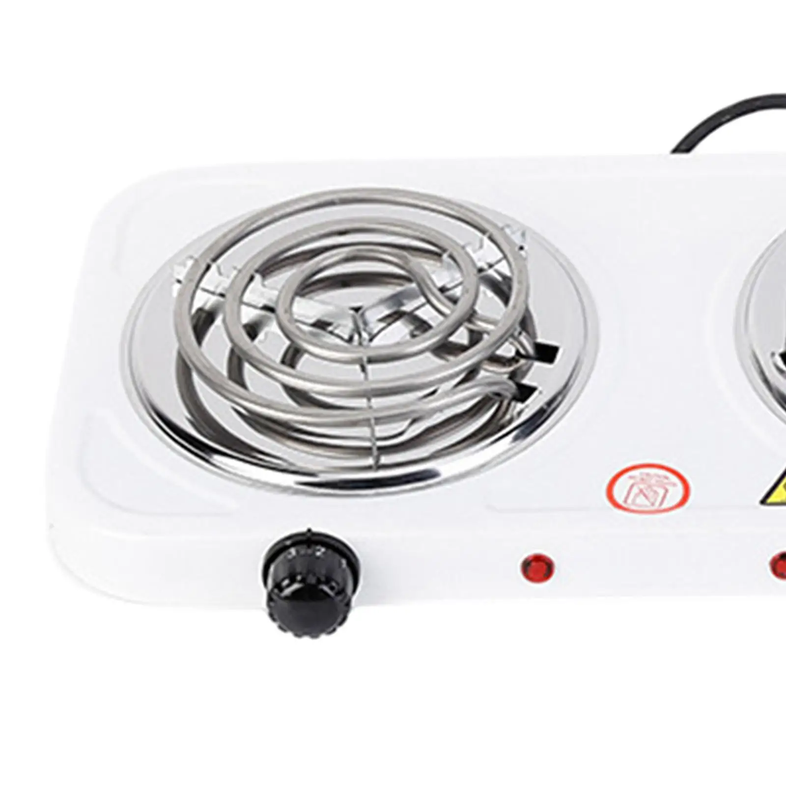 Electric Double Coil Burner Adjustable Temperature for Home, Travel, Outdoor Activities Power Indicator Lights Electric Cooktop