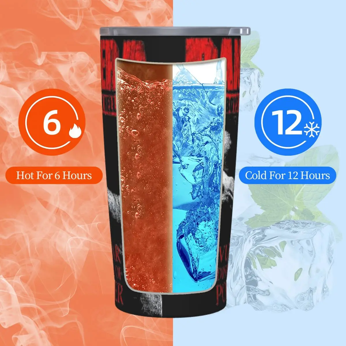 Red Vintage Pantera Band Insulated Tumbler with Lid Heavy Metal Band Vacuum Coffee Mugs Office Home Car Bottle Cups 20oz