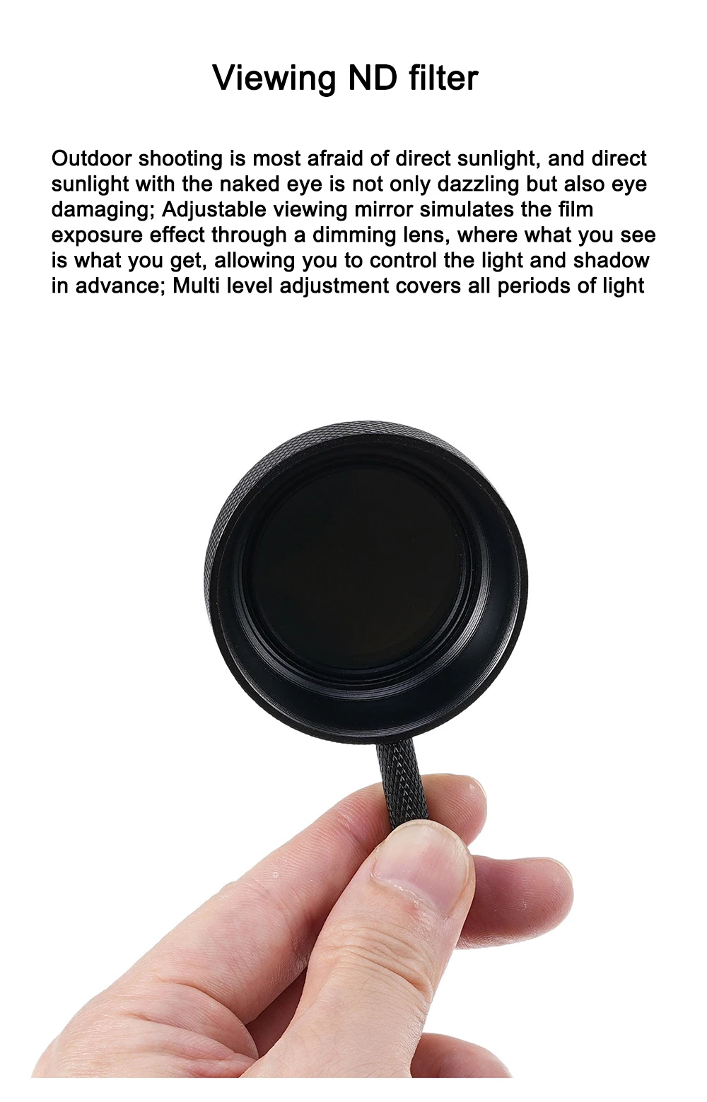 FOTGA Betrachtungsfilter aus optischem Glas, 9 Gänge, verstellbare Fotografiefilter für Kameramänner, Beleuchtungstechniker, Kamerazubehör – Detail 1