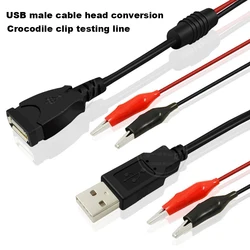 1 Pair USB Alligator clips Crocodile wire Male/female to USB tester Detector DC Voltage meter ammeter capacity power meter
