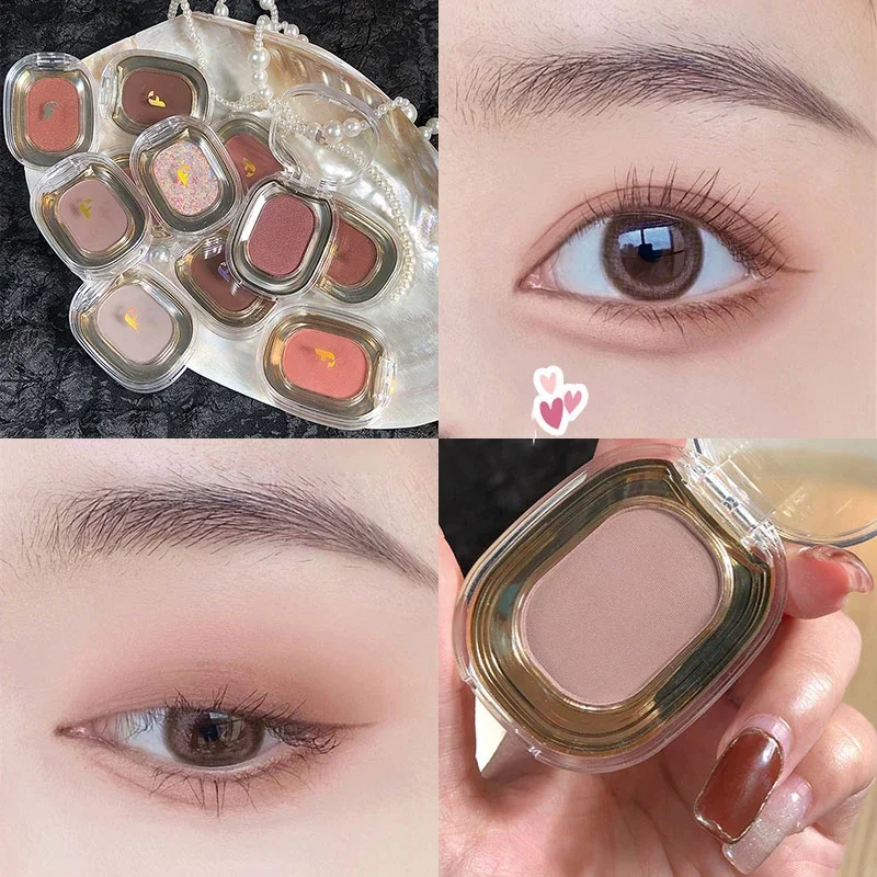 Macaron Grey Eyeshadow Palette Matte Shimmer Eye Shadow Base Makeup Earth Brown Pigment Blush Contour Powder Single Color Palette