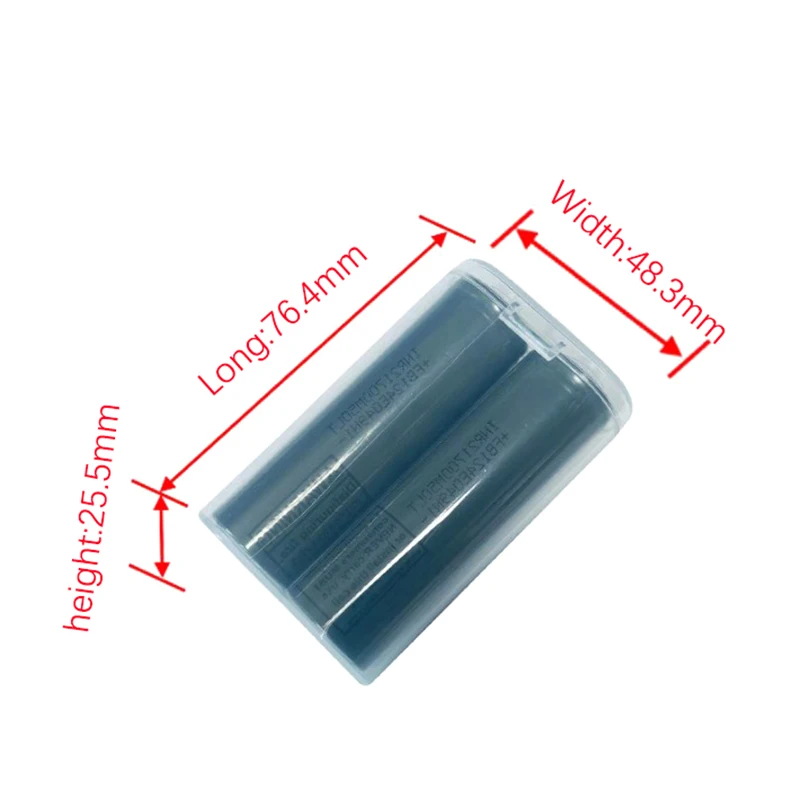 1Pc Transparent PP Plastic Battery Storage Box Section 20700 21700 Compatible Battery Case For Safe Storage