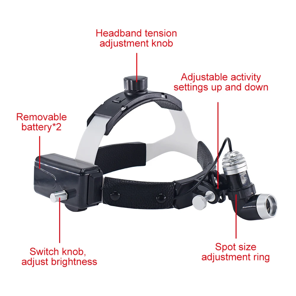 Dental 5W LED Head Light Lamp for Binocular Loupes Brightness Spot Adjustable Dentistry Lab Headlamp Surgical Headlight