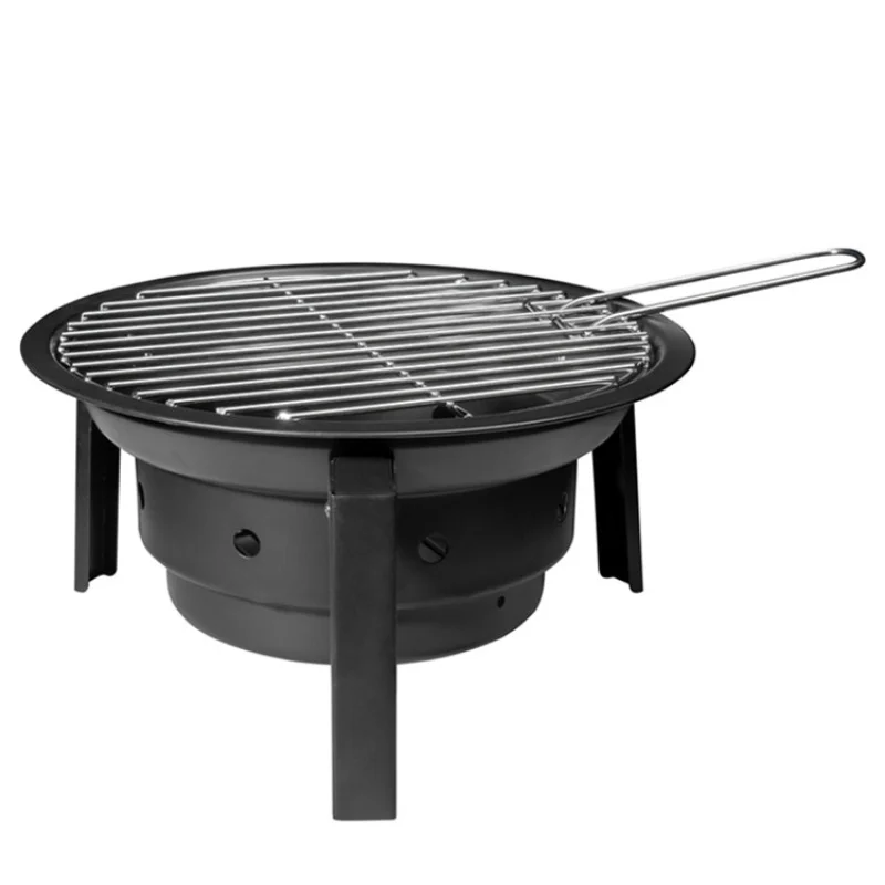 Camping and Backyard BBQ Cooker with Folding Legs Cooking Grate Multi Functional Barbecue Grilled Meat Boiled Tea Charcoal