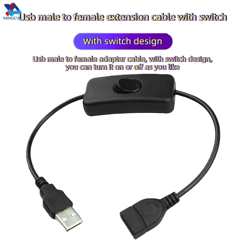 MINGCVIL USB Cable With Switch ON/OFF Cable Extension toggle for USB Lamp Fan Power Supply Line Durable Adapter USB Gadget LED