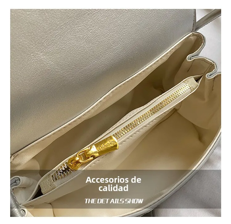 Bolso Bandolera Y2K para Mujer, Modelo LinJ2026, Tejido, de un Solo Hombro, Pequeño y Cuadrado, Bolso de Mano Moderno, Exclus...