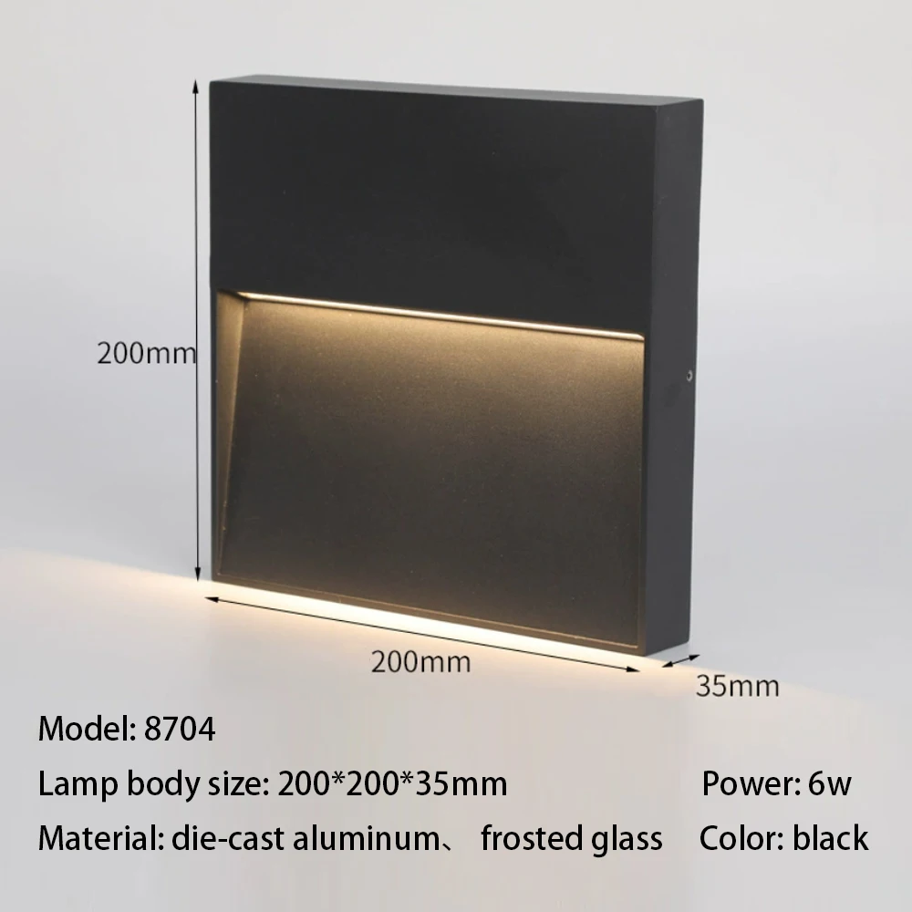 Outdoor LED Wall Lamps Surface Mount Porch Light Round Square Balcony Terrace Deck Lighting Street Yard Fence Gate Sconces IP65