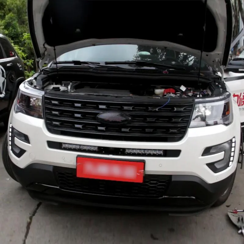 

MANSiR 12 В светодиодные дневные фары для Ford Explorer 2016 2017 желтый сигнал поворота автомобильные фары дневные ходовые огни DRL автоматические противотуманные фары