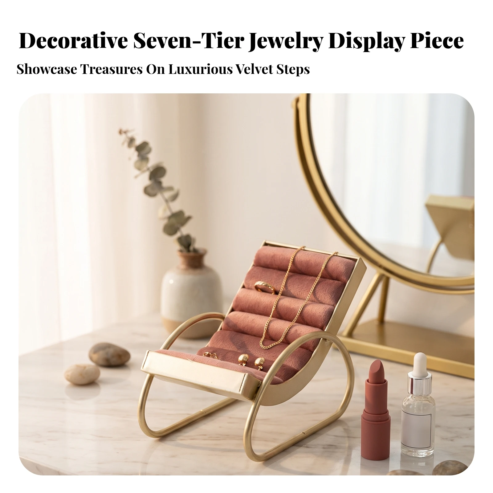 Jewelry Display Stand Compact Chair Jewelry Holder Band Display Stand Elegant Necklace Bust Holder Soft for Boutiques, Vanity