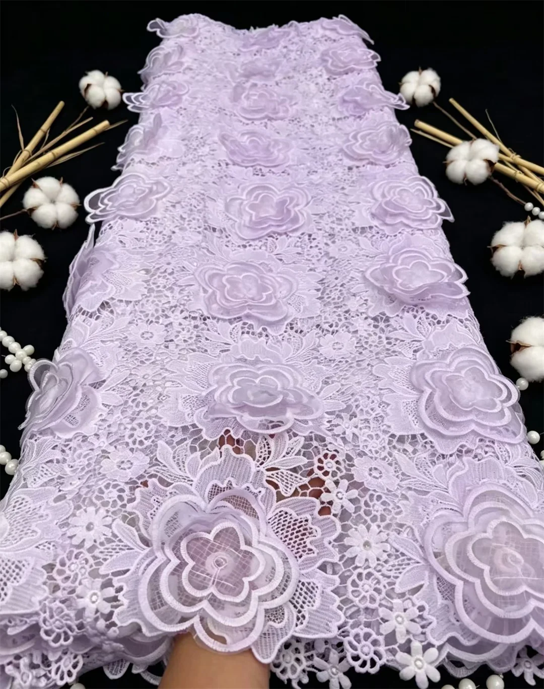 

Nigerian Lace Fabrics 2026 High Quality Lace African Lace Fabric Milk Silk Lace Guipure Cord Lace Fabric For Party Dress Sewing