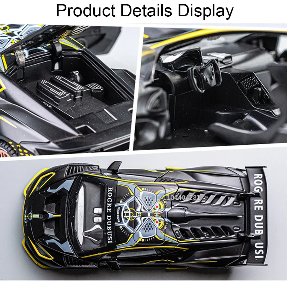 1:32 Huracan ST EVO SCV12 Auto sportive in lega Diecast Giocattoli Modelli Suono Luce Tirare indietro Porte Veicoli aperti Regali di compleanno per bambini