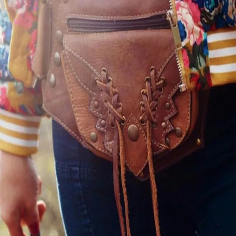 กระเป๋าคาดเอวหนัง PU สไตล์สตีมพังก์ วินเทจ สำหรับงานเทศกาล  กระเป๋าคาดเอวสไตล์ยุคกลาง  กระเป๋าคาดขาสำหรับขี่มอเตอร์ไซค์  สำหรับผู้หญิงและผู้ชาย