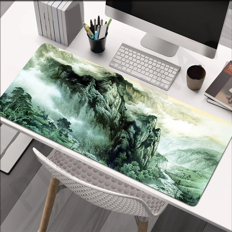 

Chinese Painting Large Mouse Mat Gaming Mousepad Big Gamer Mousepads 39.3x19.6in Rubber Keyboard Mats Desk Pad HD Mouse Pads