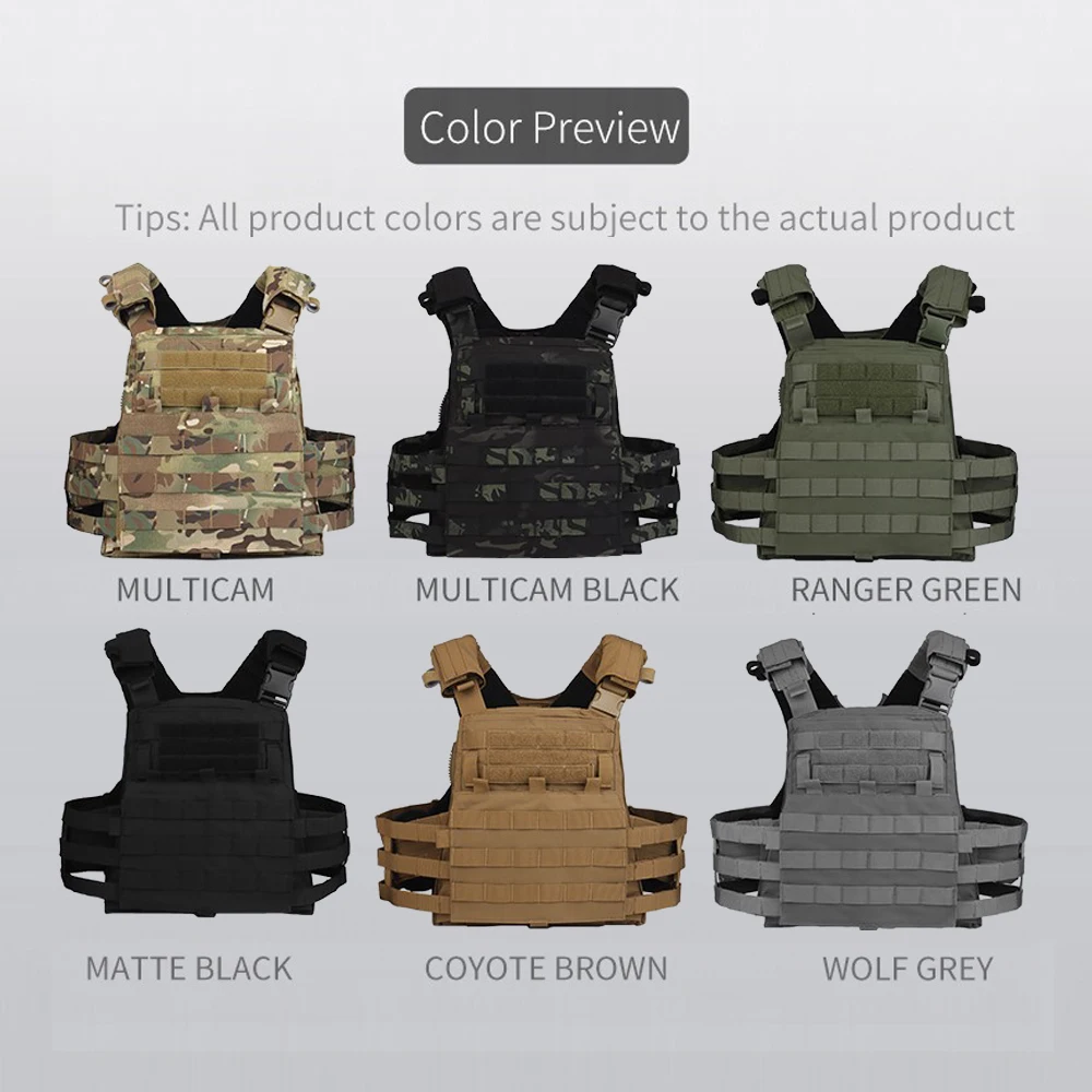 AVS MBAV Tactical Vest Hunting y Airsoft MOLLE Vest Quick Release / Fixed Dual Mode Plate Carrier Camouflage Vest