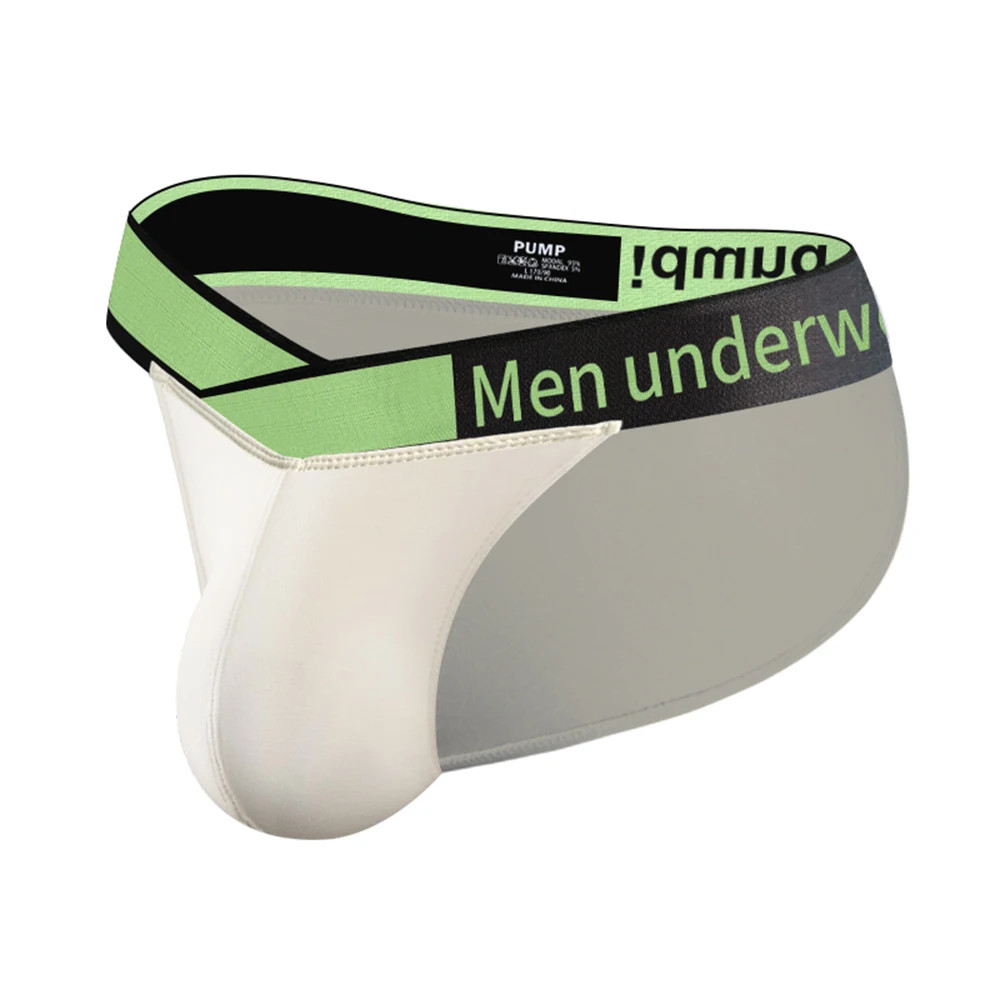 

Green V-Belt Sexy High Slit Modal Men's Underwear Low Waist Lifting Buttocks U-Convex Sports Fitness Bag Hip Triangle Pants