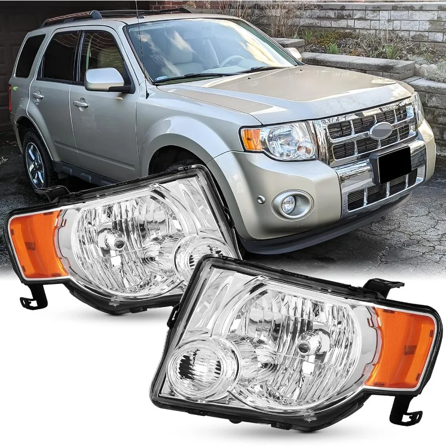

Фары в сборе, совместимые с 2008 2009 2010 2011 2012, Escape XLS XLT Limited, гибридная хромированная фара, замена для Dri