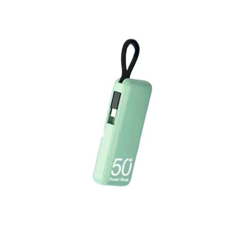 For Outdoor Emergency Power Banks Station Mini Power Bank Built-in Cable Portable Battery Pack 5000mAh