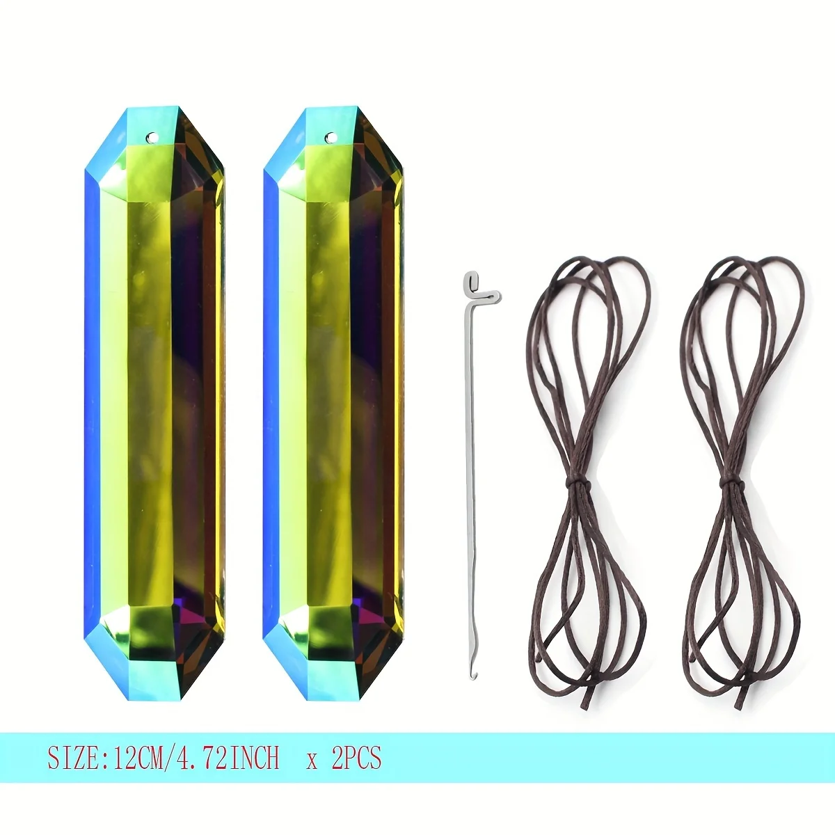 2 шт., большие хрустальные призмы «Ловец солнца», набор «сделай сам» для окон, 5 дюймов AB, цветные кристаллы «Ловец солнца», окно, подвесная Радуга для дома
