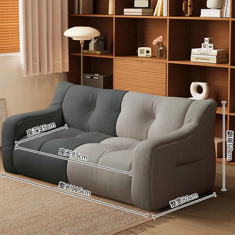 Sofá reclinável pequeno moderno para a sala de estar, lazer preguiçoso, assoalho do balcão, mobília home luxuosa, sofá italiano