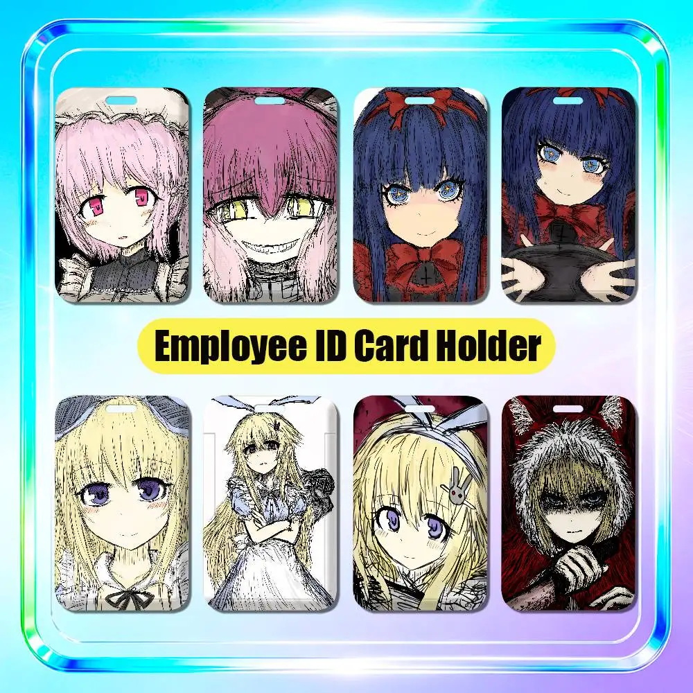 For BLACK SOULS 2 Alice Red Hood Mabel Employee ID Card Holder Badge Office Student Bank Work Credit Decoration Case