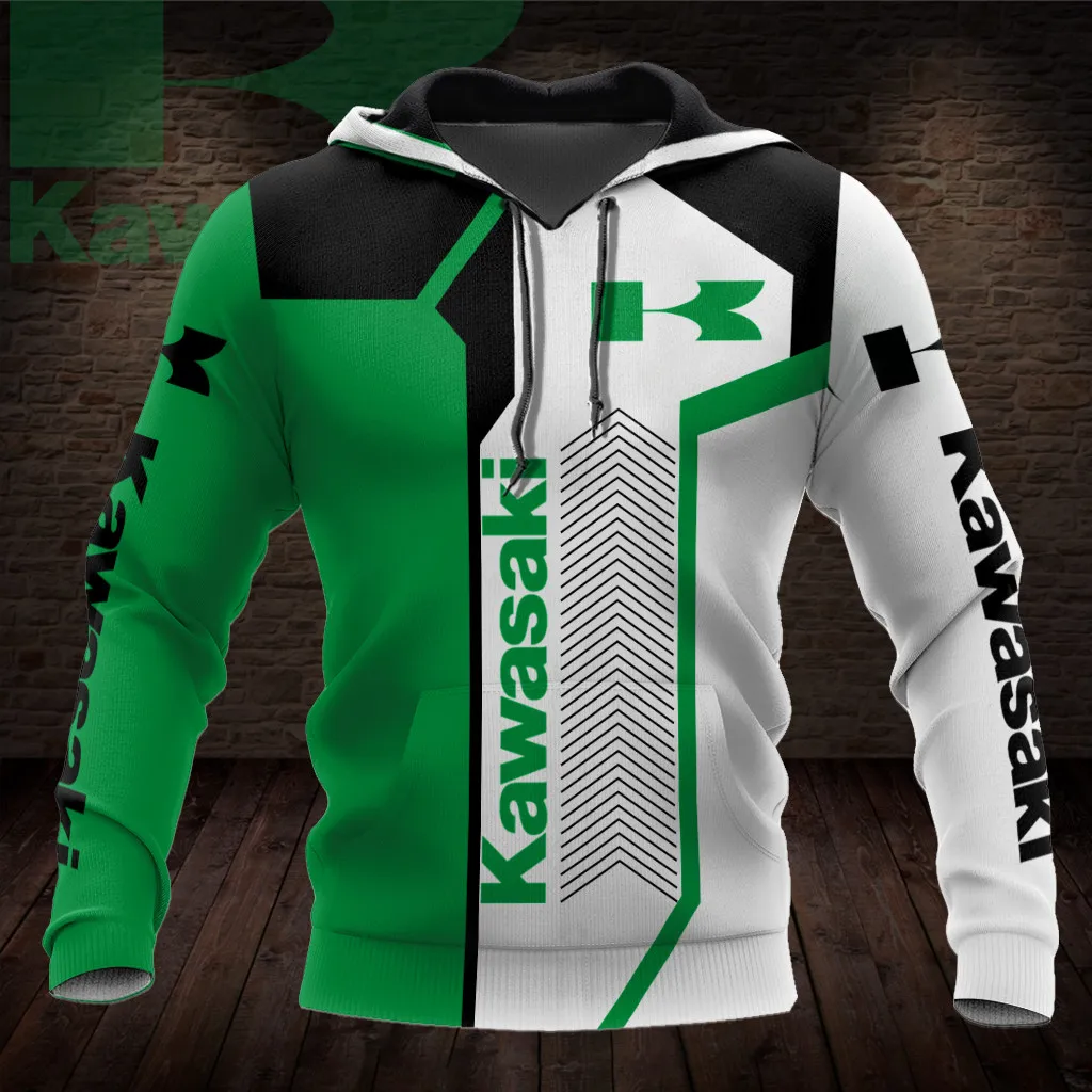 Bluza Kawasaki Odzież męska Bluza unisex obszerna Bluza dziecięca Wysokiej jakości mundur motocyklowy Kombinezon wyścigowy do sportów ekstremalnych Męski