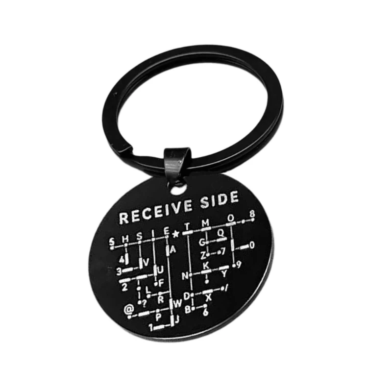 Stainless Steel Morses Code Keychains Secret Message Plate For Key Backpacks