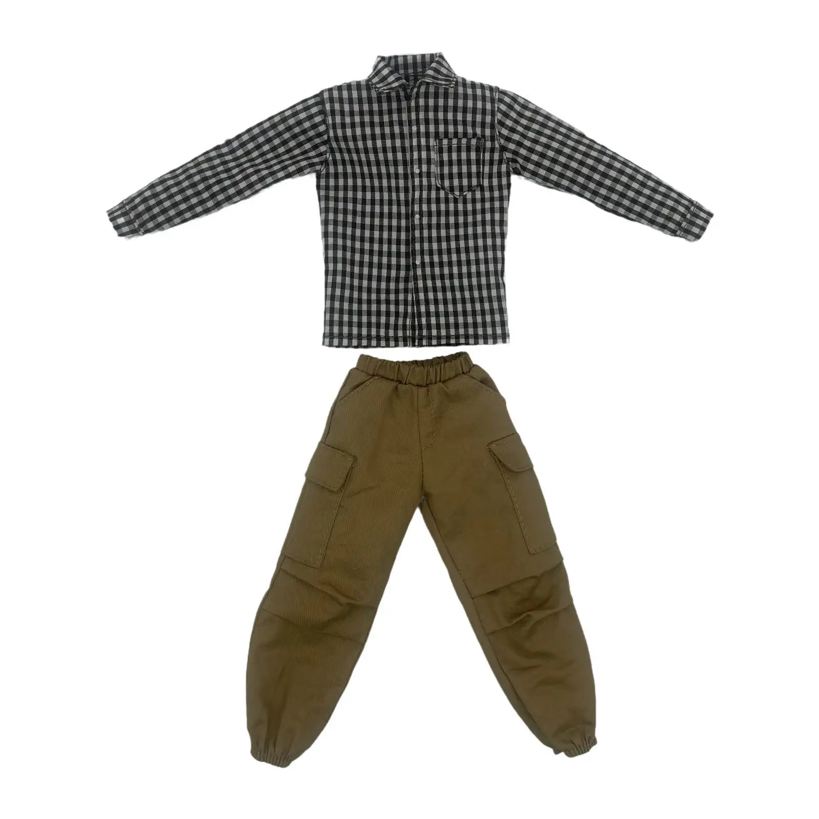 

1/6 масштабная экшн-фигурка, клетчатая рубашка, брюки, мужской тканевый костюм куклы, миниатюрная одежда для 12-дюймовых мужских фигурок кукол