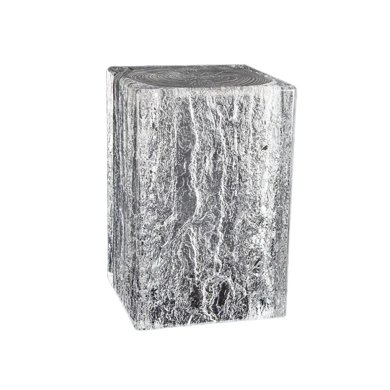 Acrylic home decoration high-end luxury ice sculpture edge table and stool, suitable for living room or wedding decoration