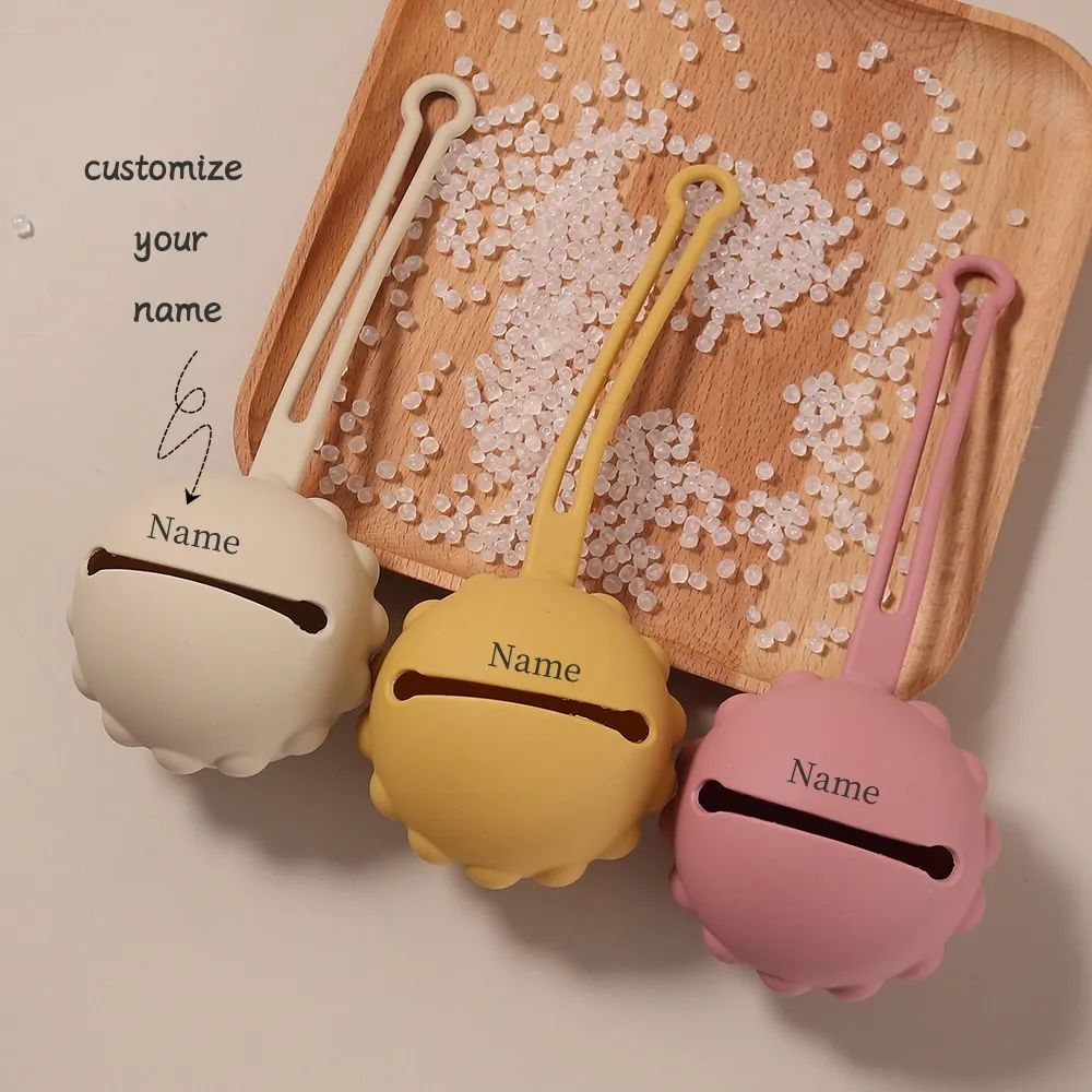 1pc Custom baby Pacifier Storage Bag Food Grade Silicone Lion Shaped Cute Pacifier Bag