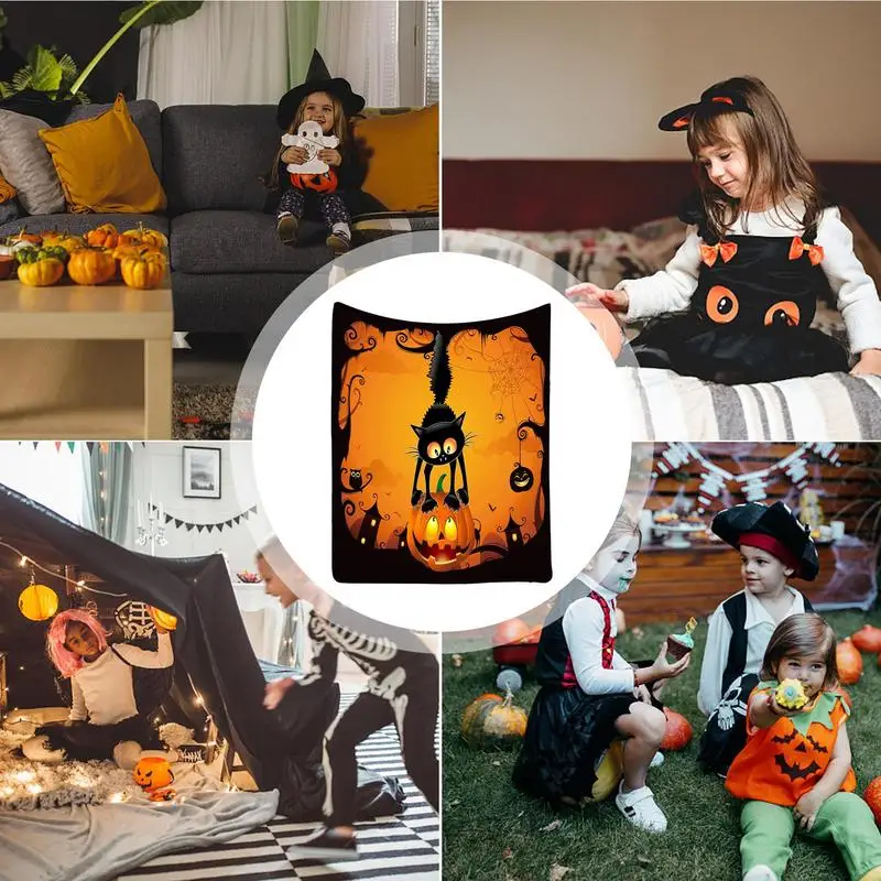 Halloween Plush Blanket 39 X 59 Inch Chair Blanket Cozy Warm Fleece Blanket Halloween Decoration For Couch Sofa Bed