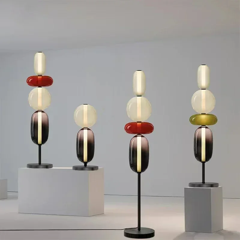 Nordic Internet Celebrity Colored Glass LED Floor Lamp Candied Haws Design Study Bedroom Living Room Table Lamp Decorative