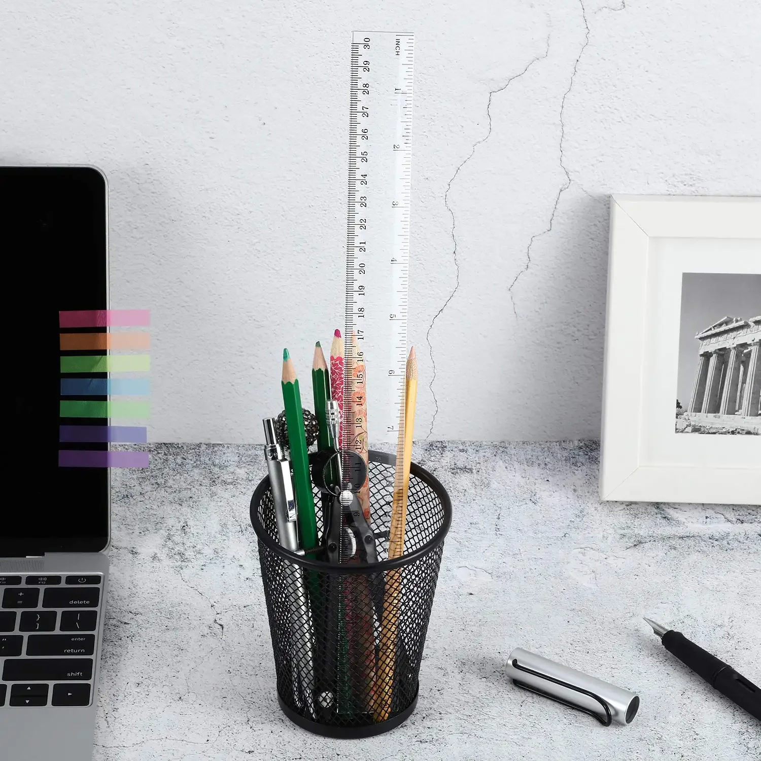 20 عبوة من مساطر 12 بوصة - مكتب مدرسي متري مرن من البلاستيك الشفاف #1