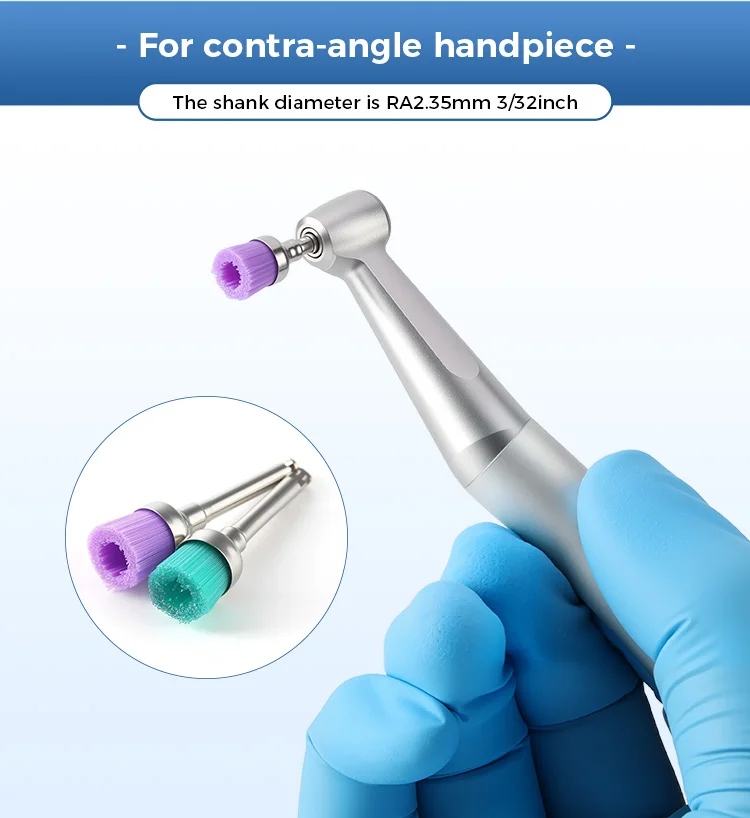 10PCS AZDENT Dental Polieren Pinsel Aluminium Oxid Siliziumkarbid Polieren Prophy Pinsel Werkzeug für Contra Winkel Handstück – Detail 20