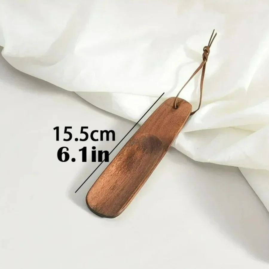 Solid Wood Shoehorn 15CM Short Handle Easy to Use Shoe Spatula for Pregnant Women Elderly Home Hotel - Comfortable Grip