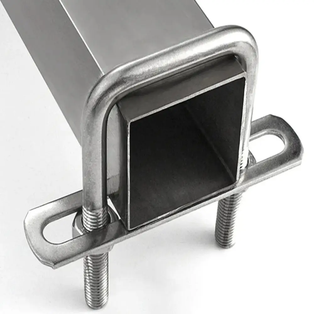 

2Sets New Iron Square Clamp Right Angle U-bolt With Baffle Pipe U-clamp M6 Screw Squa Bolt