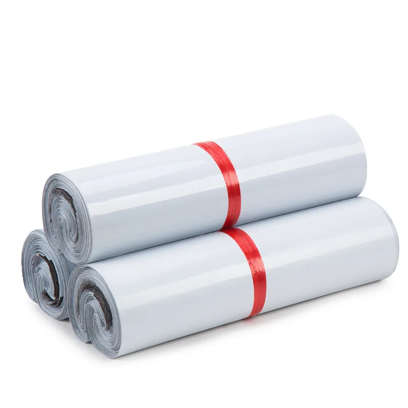 100 PCS Thick PE White Polyester Wrapping Bags - Super Strong, Self Sealing, Waterproof Edges, Suitable for Oversized Pa