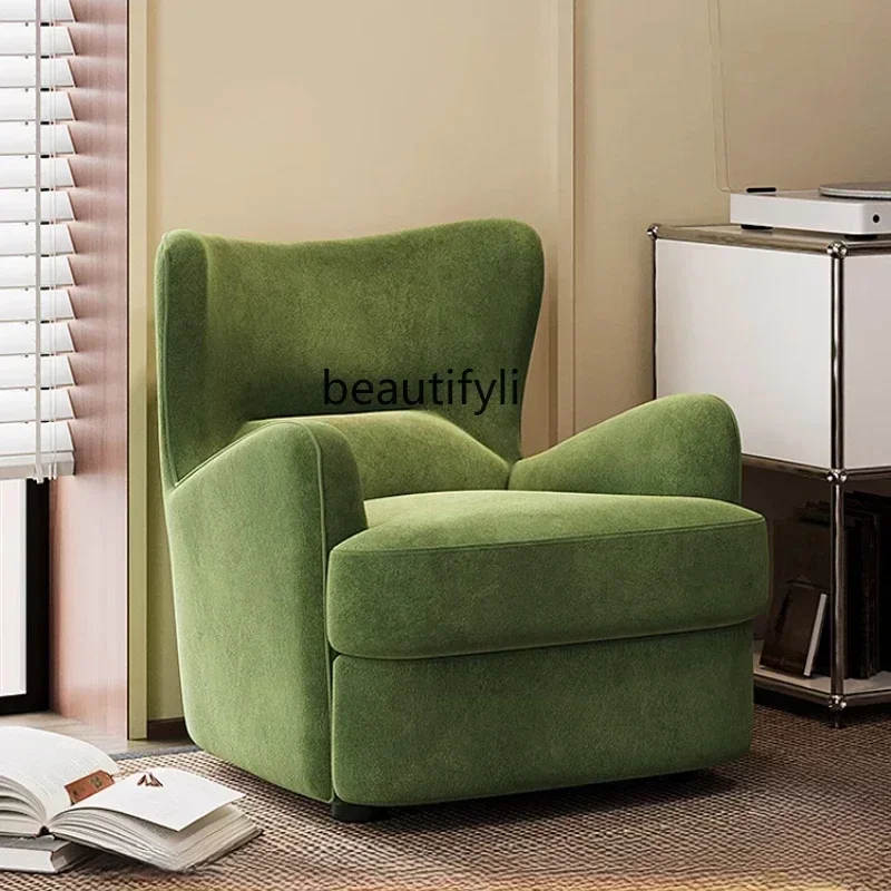 

LJYVintage sofa chair designer living room bedroom rotating leisure single chair