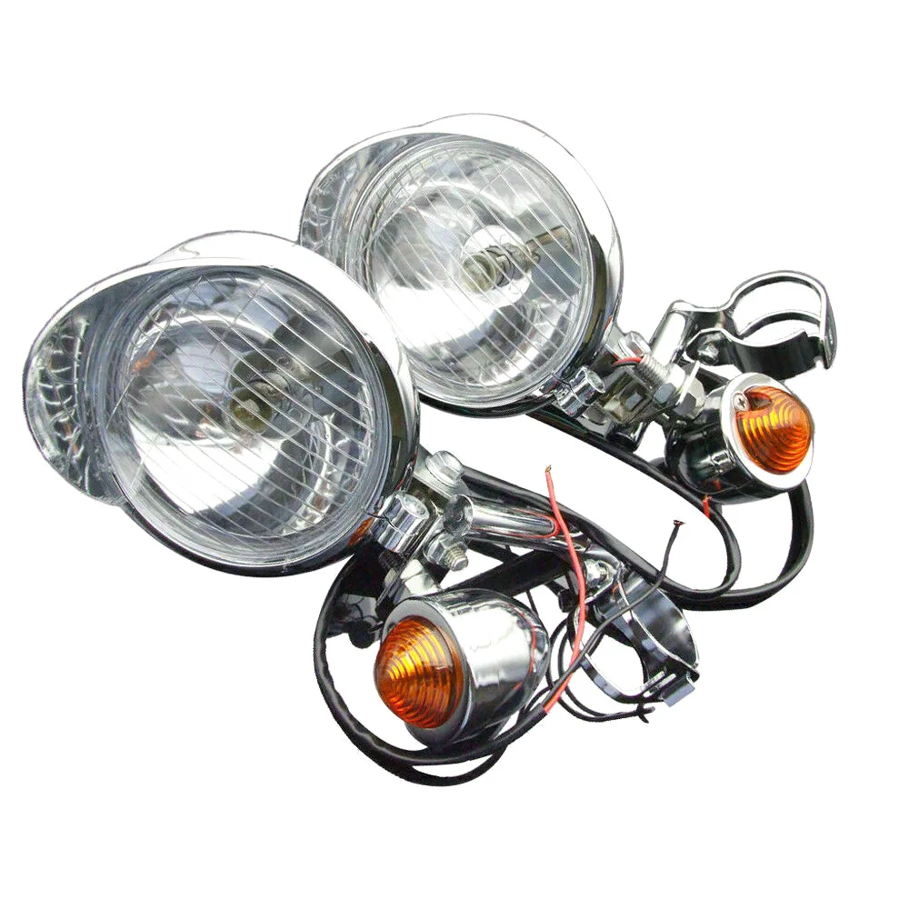 Motorcycle turn signals fog light headlight Auxiliary Lamps Retro Cruiser Modification For Harley Touring Softail Sportster
