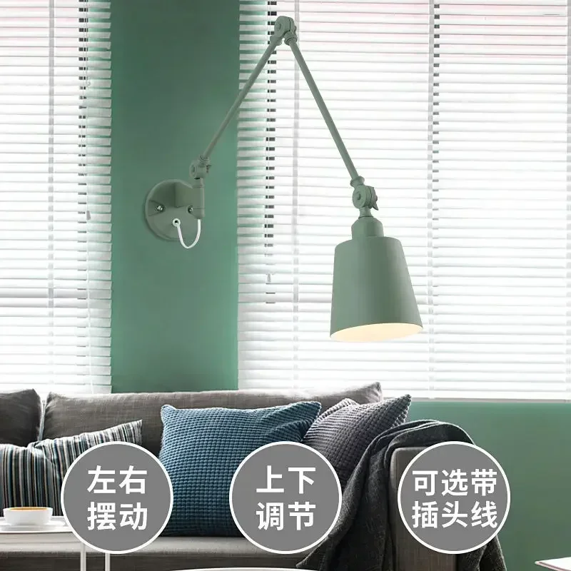 

Nordic Telescopic Wall Lamps Folding Ceiling Lamp Adjustable Long Arm Living Dining Room Bedroom Study Rotatable Indoor Lighting