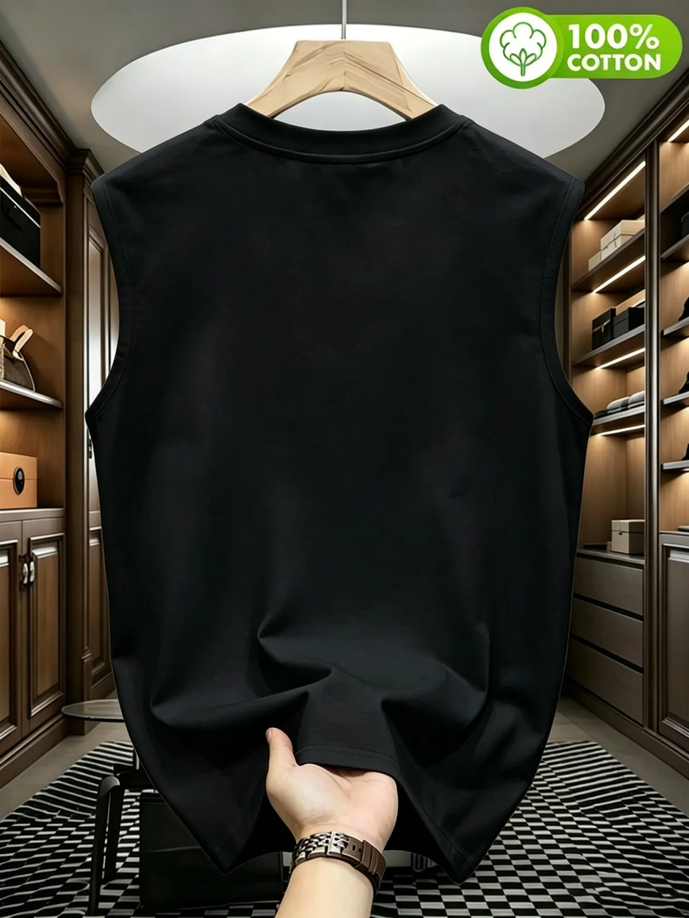 Pure Cotton Timeless American Tank Top Men Korean Daily Wear