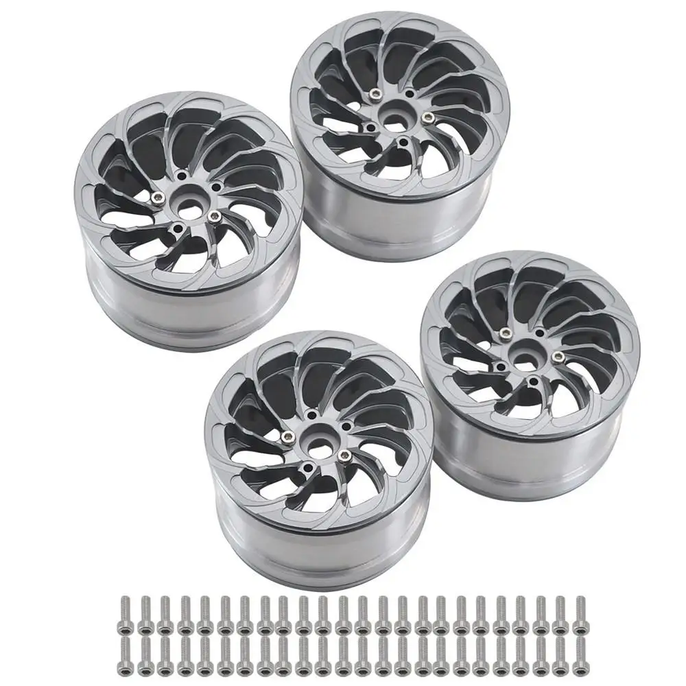 2.2 Inch Metal Wheel Hub 4pcs Tires For 1/8 1/10 Trax/as Trx4 Axial Scx10 Traction Yk4082 Crawler Rc Car Retrofit Accessories