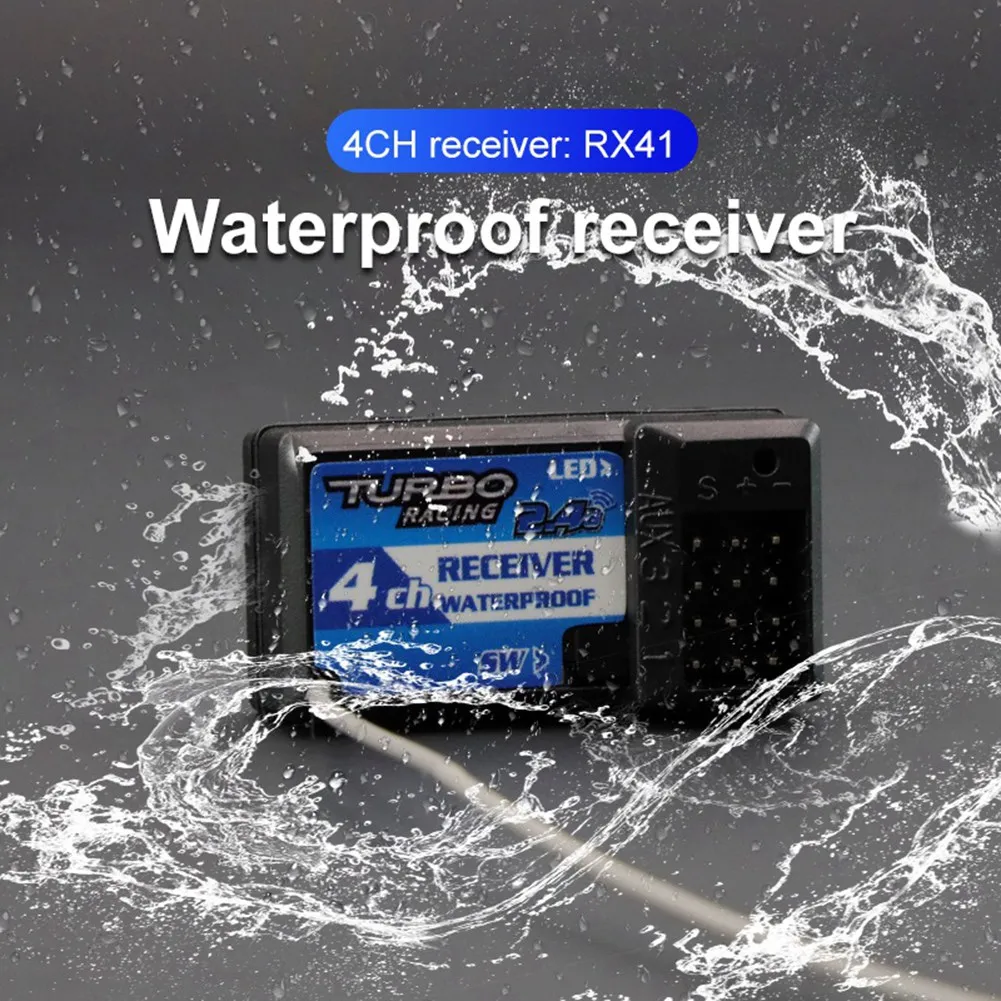 New Turbo Racing 2.4G 4CH Remote System Lcd Display Radio Transmitter Remote Control with Receiver for RC Car Auto Boat