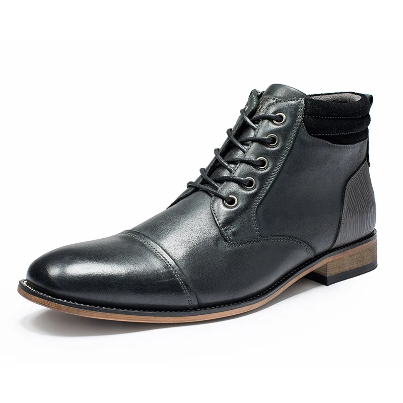 High Boots Men\'s Fashion Casual High Shoes Winter Top Quality Genuine Leather Boots Large Size Shoes for Male