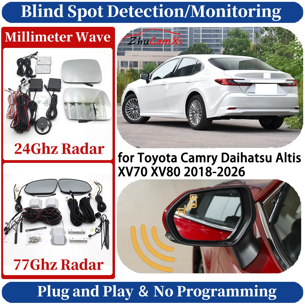 Blind Spot Monitoring/Detection System for Toyota Camry Daihatsu Altis XV70 XV80 2018-2026 Night Driving Lane Change Assist