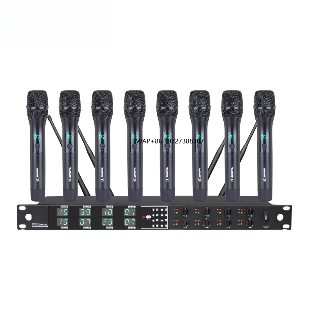 

SKM-2810 Professional Wireless Handheld Dynamic Microphone Adjustable UHF Frequency 60m Range Noise Cancelling for Church