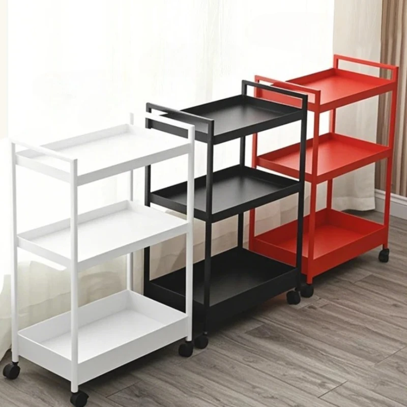 

Living Room Beauty Shop Storage Racks Kitchen Trolley Shelf Bedroom Bookcase Wheeled Storage Shelves Salon Furniture