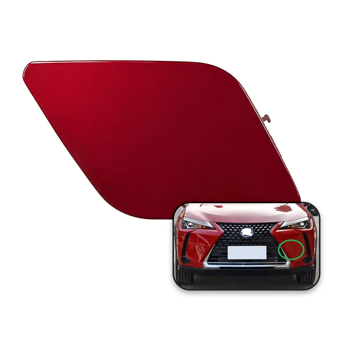 5212776906 Front Left Flaming Red Painted Bumper Tow Eye Hook Cover Cap fit for Lexus UX200 UX250h UX300 2018-2023