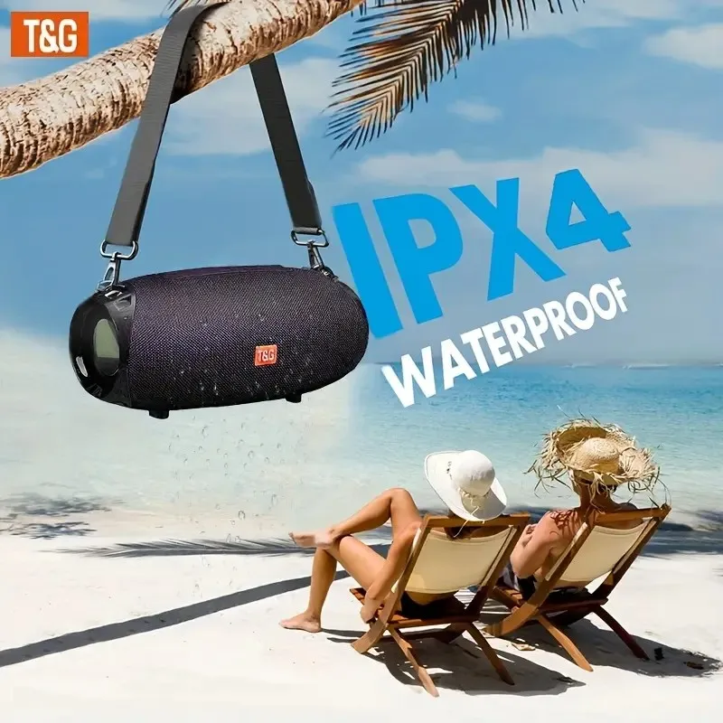 Altavoz estéreo inalámbrico portátil TG534 con altavoces duales, llamada manos libres estéreo TWS/tarjeta TF/disco U, conectar teléfono móvil/TV